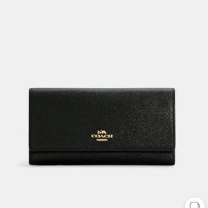 Coach Slim Trifold Wallet, Black